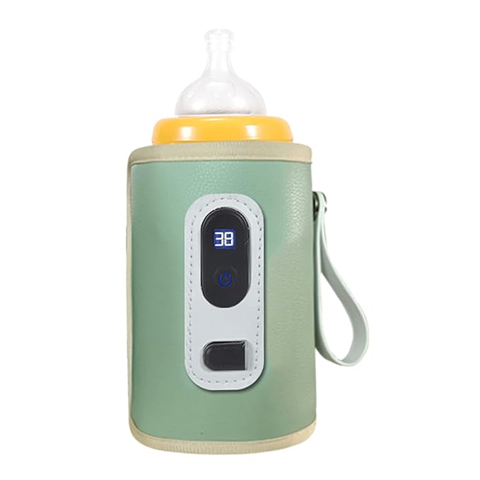 USB Baby Bottle Warmer,Baby Milk Heat Keeper with LED Display for Home Travel Car (Green)