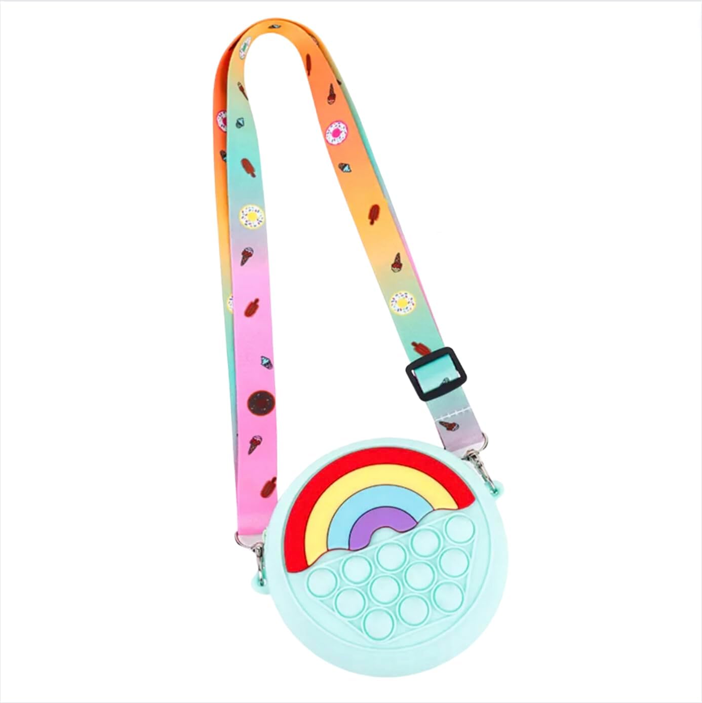 Small POP Purse, POP Purse for Girl and Women POP Bag with POP Toy, Shoulder Bag Fidget Toys POP Fidget Backpack Toy for ADHD Anxiety Kids Silicone Bag POP for Girls - YS-25-329- (5)