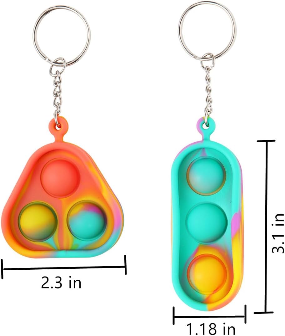Simple Fidget Pop Toys - Portable, Calming Sensory Hand Toys for Fun & Stress Relief - Soft & Flexible Silicone Materials Keychain - Durable Poppers for Kids & Adults