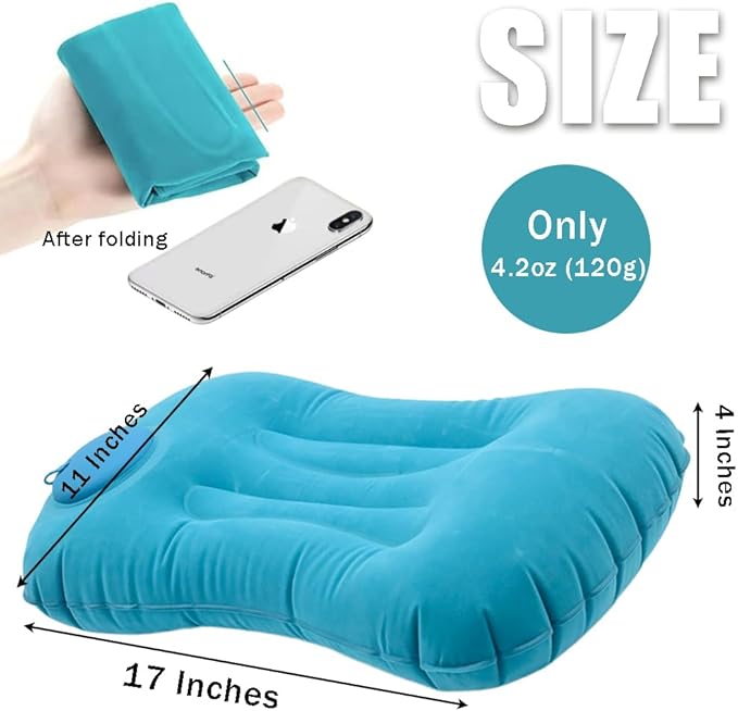 Portable Lightweight Mini Inflatable Pad,Stadium Booster Seat Bleacher Cushion,Foldable Waterproof Sitting Pad to Raise Height for Outdoor Camping Hiking Beach Office (Blue)