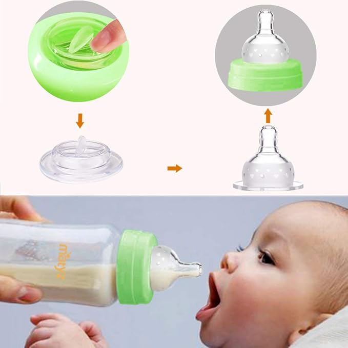 Matyz 4-PACK Breastmilk Storage Bottles With Lids (Green, 6oz Each) - Wide Mouth Breastmilk Collection Storage Bottle - Leakproof Breast Pump Bottle for Spectra Medela Philips Breast Pumps