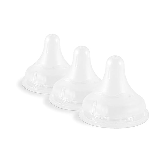 Pigeon Silicone Nipple (Stage 2) with Latch-On Line, Nurture & Nest, Natural Feel, 1+ Months, 3 Counts
