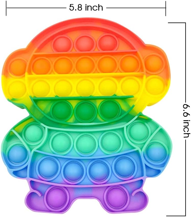 Push Pop Bubble Fidget Sensory Toy - for Autism, Stress, Anxiety - Kids and Adults (Rainbow Astronaut)