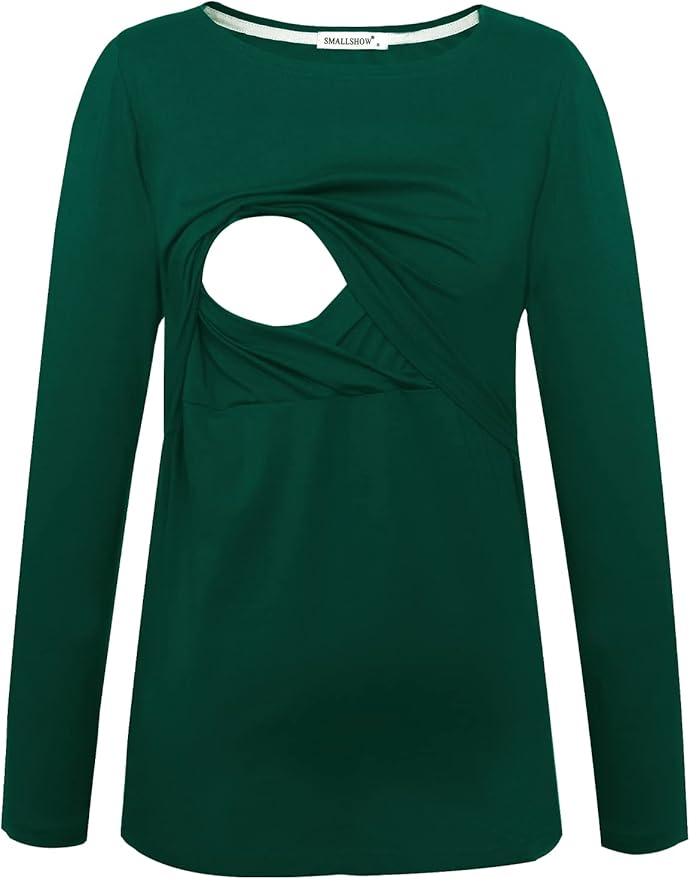 Smallshow Women's Maternity Nursing Tops Comfy Long Sleeve Breastfeeding T-Shirt