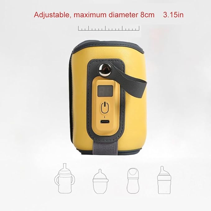 Baby Bottle Warmer, Portable Bottle Warmer, Baby Bottle Insulation Cover Bottle Warmer with LED Display, Heating Accurate Temperature Control for Travel Camping