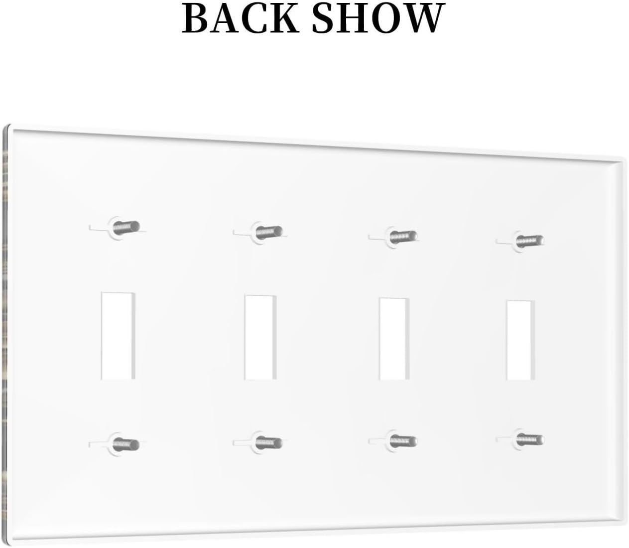 Decorative Switch Covers Plate Rococo Vintage Black Golden Leaf Morris Vine 4 Gang Artistic Wall Plate Unique Quad Toggle Light Switch Plate Jumbo Faceplate for Bedroom Home Decor