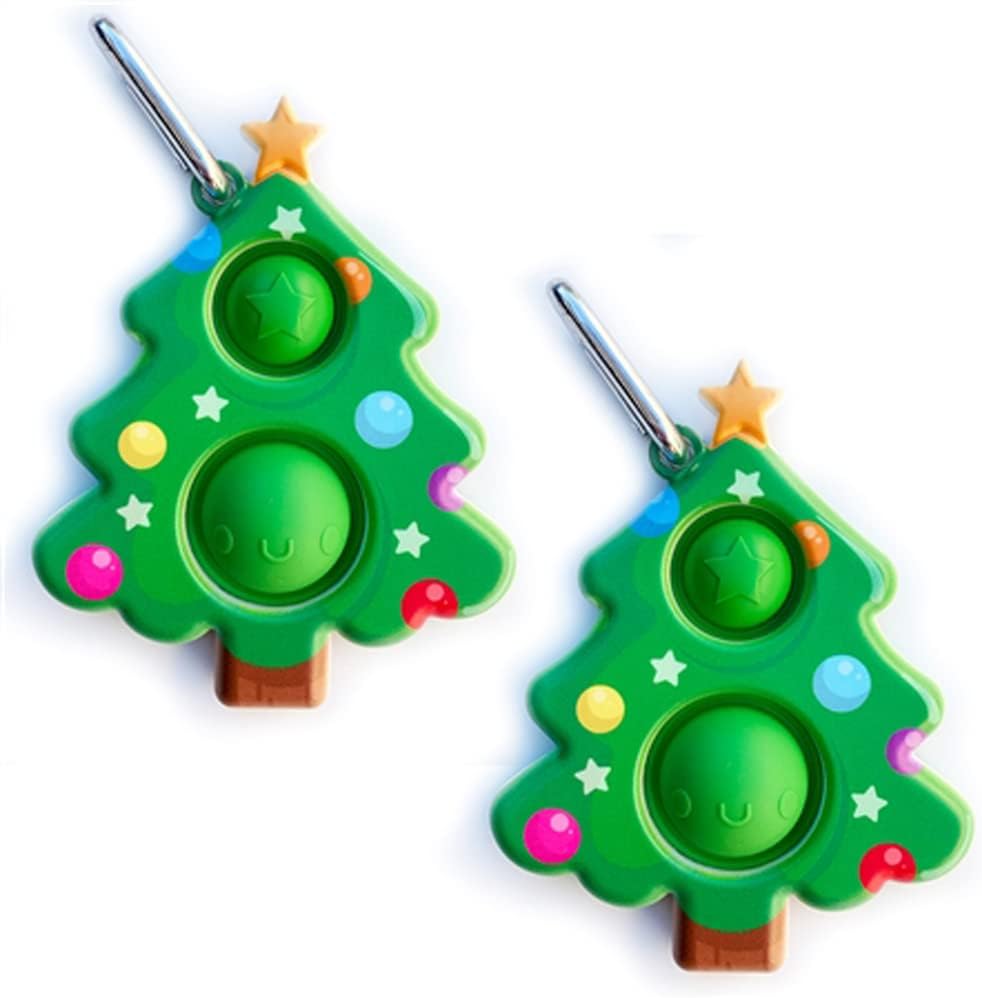 TOP TRENZ OMG Pop Fidgety Bubble Fidget Toy Stress Relief Anxiety Boredom Keychain (Christmas -Tree), (7D-TMB3-E9M8)