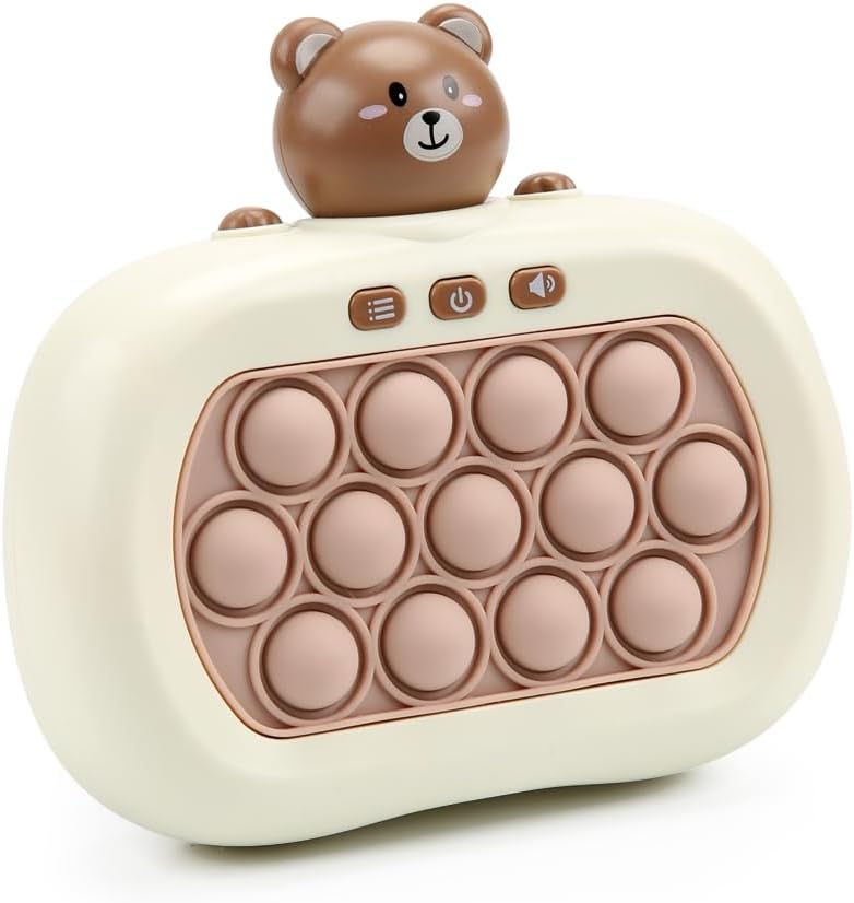 Fast Push Game | Light Up Fidget Toy | 2024 Upgraded Fast Push Game Pop Fidget Toys for Kids, Educational and Memory Growth | Speed Push Pop Game, Push Game Fidget Toy by AVBVCV(Bear)