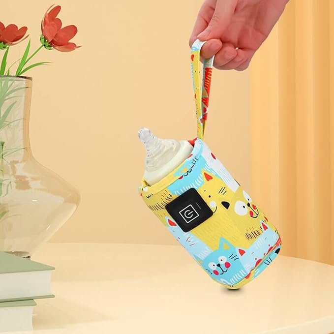 Portable Bottle Warmer,Adjustable 3 Temperature USB Travel Milk Heat Keeper Baby Bottle Heater Warming Bag Milk Heater Cover Bottle Warmer Insulation Bag,Blue