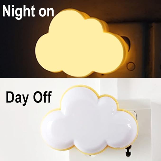 AUSAYE 2Pack LED Night Light Plug in Lamp Cloud Night Light Mini Pretty Night Lights for Adults Kids NightLight