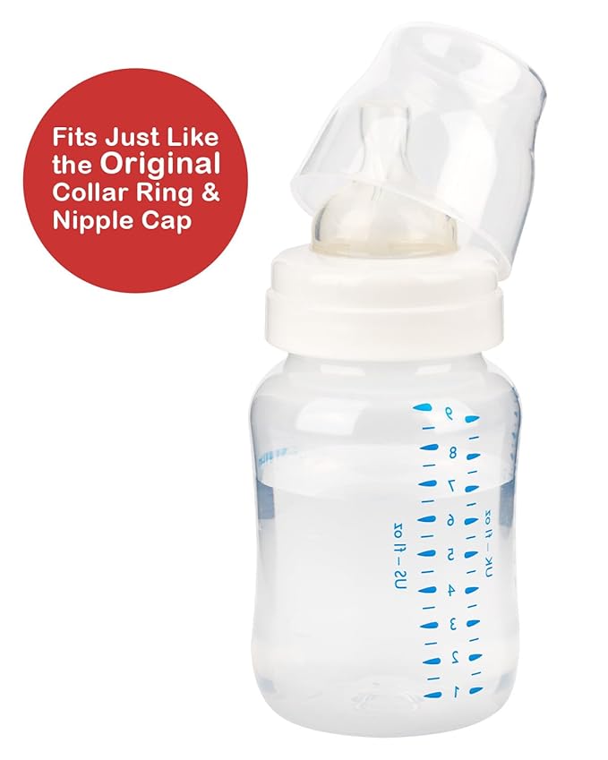 4 Pack Baby Bottle Ring Collars and Cap for Avent Anti-Colic Baby Bottle