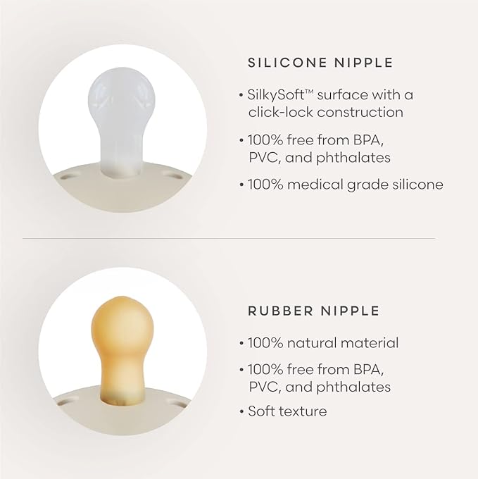 FRIGG Daisy SilkySoft Silicone Baby Pacifier | Made in Denmark | BPA-Free (Cappuccino/Cream, 6-18 Months)