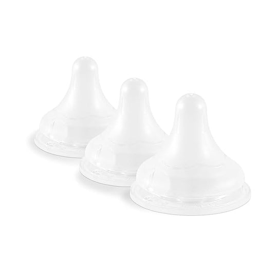 Pigeon Silicone Nipple (Stage 5) with Latch-On Line, Nurture & Nest, Natural Feel, 9+ Months, 3 Counts