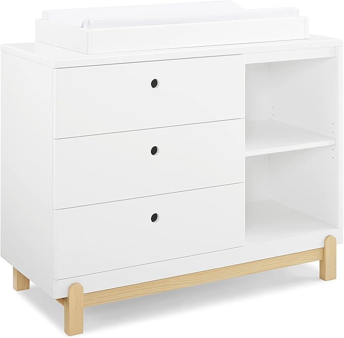 Delta Children Poppy 6-Piece Baby Nursery Furniture SetIncludes: Convertible Crib, Dresser, Changing Top, Mattress, Sheets, & Changing Pad, Bianca White w/Natural