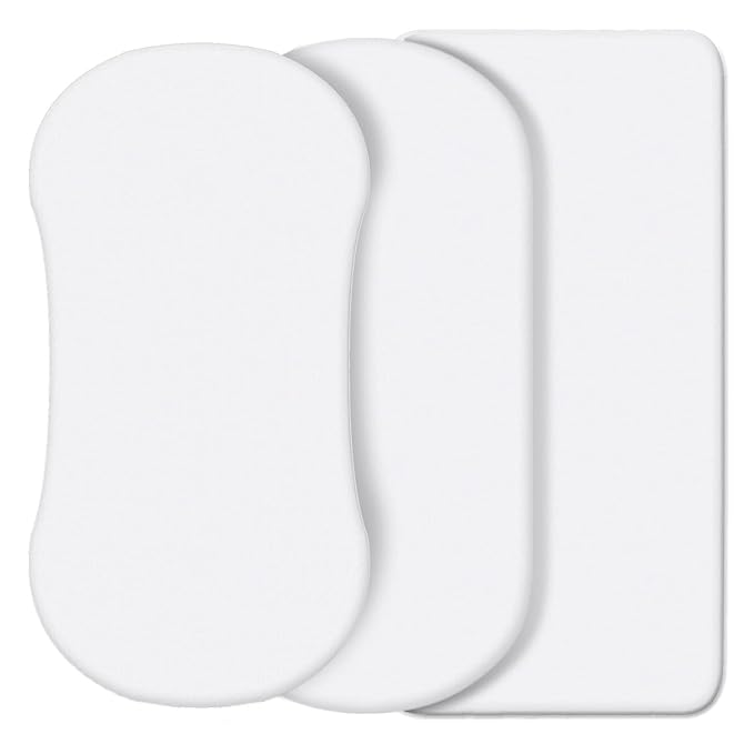 CaSaJa White 3 Pack Bassinet Sheet Set, Silky Soft Handfeel with Comfy Napping Surface for Baby Boy and Girl, Flexible Fit Various Kinds of Cradle and Bessinet Mattress Up to 15" x 30" and Breathable