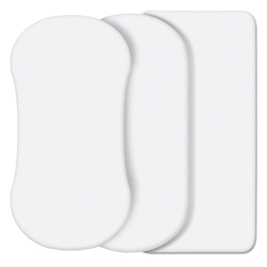 CaSaJa White 3 Pack Bassinet Sheet Set, Silky Soft Handfeel with Comfy Napping Surface for Baby Boy and Girl, Flexible Fit Various Kinds of Cradle and Bessinet Mattress Up to 15" x 30" and Breathable