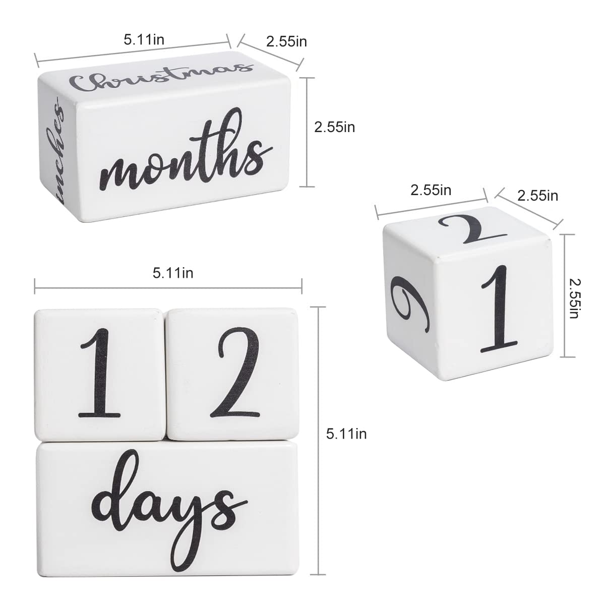 Baby Monthly Milestone Blocks for Boy or Girl, Milestones Age Photo Block Set for Baby Shower, Pregnancy Countdown, 7 Pcs