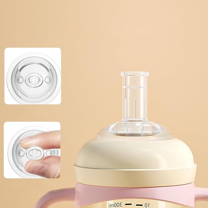 Baby Sippy Cup 240ml/8oz, Toddler Water Drinking Bottle with Non-Spill Valved Spout for 6+ Months, Pink/2Pack