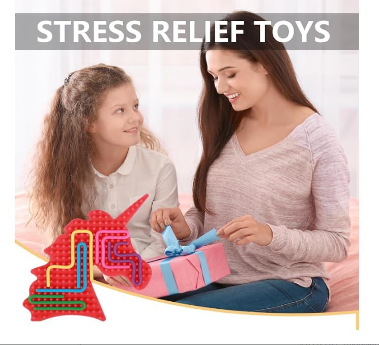 Sensory Activity Board,Double Side Silicone Calm Down Fidget Toy,Silent No Mess,Anxiety Relief Stress,ADHD & Autism,Portable with Travel Bag & 10 Strings (2pcs Yellow and Green)