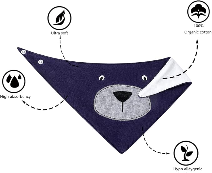 JN&LULU 3 Pack Newborn Baby Bibs Bandana Drool Bibs for Drooling Cotton Baby Gifts