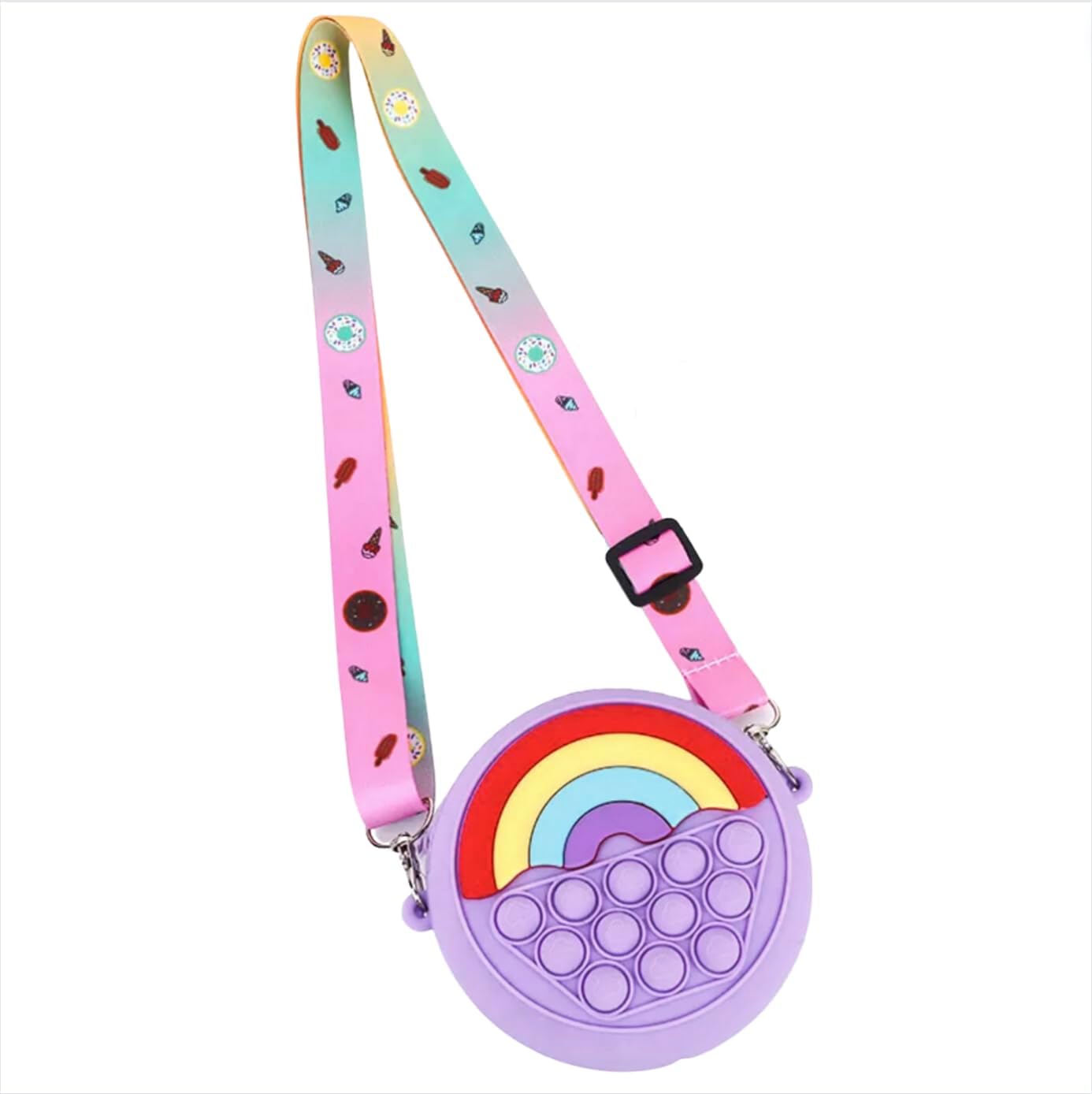 Small POP Purse, POP Purse for Girl and Women POP Bag with POP Toy, Shoulder Bag Fidget Toys POP Fidget Backpack Toy for ADHD Anxiety Kids Silicone Bag POP for Girls - YS-25-329- (5)