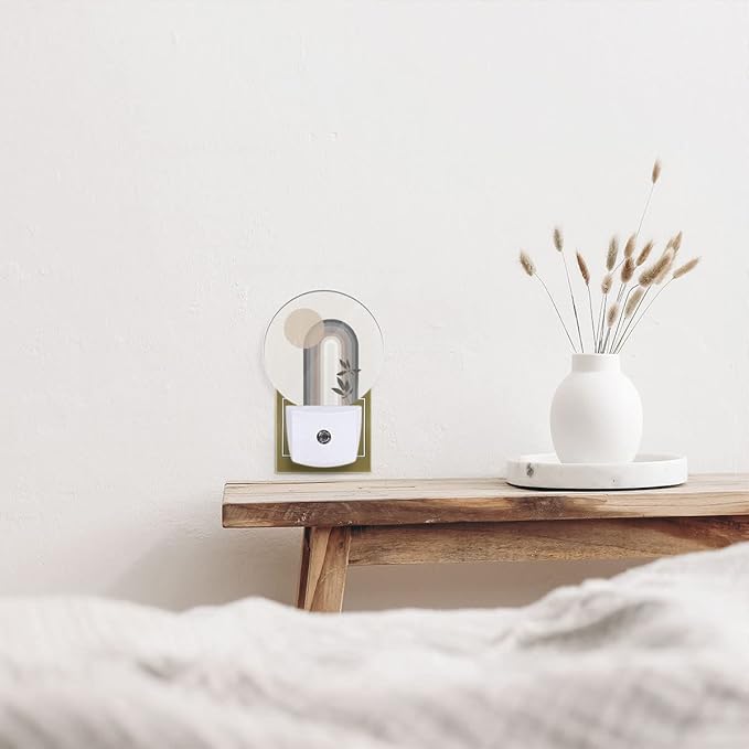 EKOBLA Mid Century Night Lights Plug into Wall Boho Sun Abstract Arch Modern Plug-in Nightlights Home Auto Sensor LED Dusk to Dawn Light for Bedroom Bathroom Kitchen Corridor