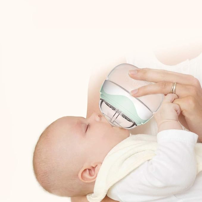 POTATO Glass Baby Bottles for Newborn Babies, Anti Colic Breastfeeding Bottle with Wide Neck, Slow Flow, 2pack, 2.5oz, Green