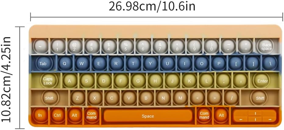 Push Toy Pop Bubble Fidget Sensory Toys Push It Pop Fidget Toys Morandi Keyboard Shape, Pop Silicone Popper Toy Learning Materials Game Gift for Kids (Morandi)