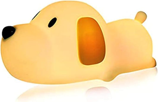 Silicone LED Papa Puppy Night Light Touch Sensor Switching Night Lamp, Transform Between Warm White 2700K and White 6500K, Safe SIL+ABS, Sleep Timer Setting for Kids Babies Bedside and Nursery
