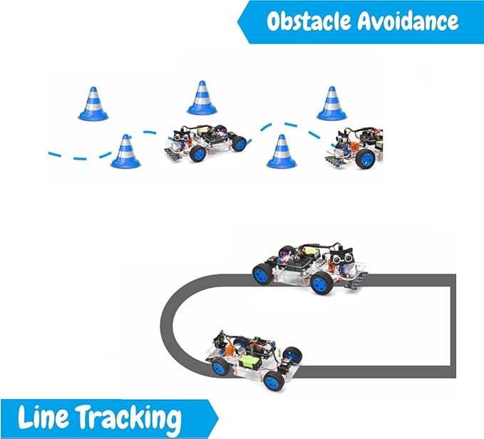 OSOYOO Robot Rc Smart Car DIY Kit to Build for Adults Teens with Servo Power Steering Motor, WiFi, Bluetooth, Code Programmable Compatible with Arduino