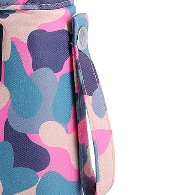 Plplaaoo USB Baby Bottle Warmer Portable Milk Heater,Fast Heating Baby Bottle Warmer with 3-Speed Temperature Adjustment,Compact Insulated USB-Powered Bottle Warmer for Infants(Deep Camouflage)