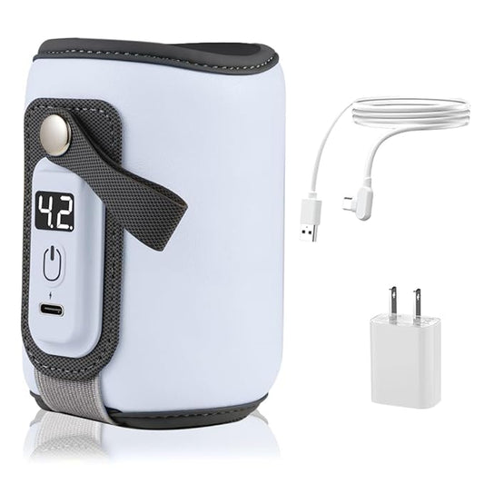 Bottle Warmer, Baby Milk Warmer with 5-Speed Temperature Control, Stable Constant Warming with LED Display, USB Powered with 18W Adapter, Suitable for Home and Travel (Blue-us)