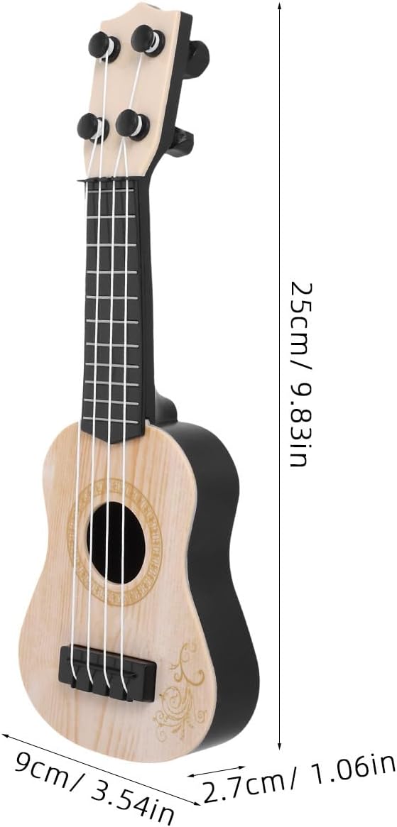 Kisangel 1pc Wooden Kids Ukulele Toy Toddler Guitar Classical Instrument Ukulele Musical Toy for Preschool Children (Beige)