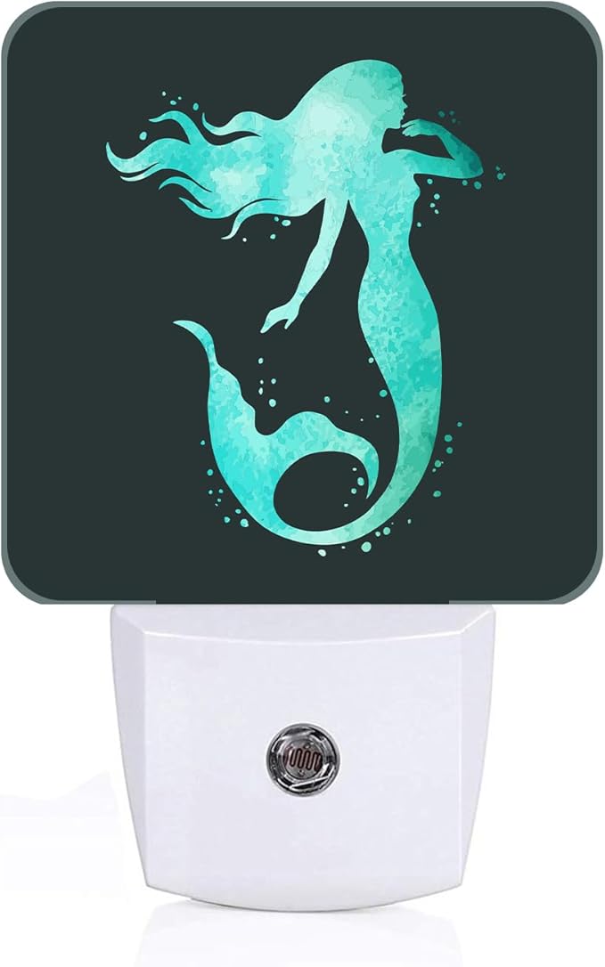 Groovy Mermaid Night Light,Plug-in Nightlights Auto Sensor Night Lamp Dusk-to-Dawn Lamp Home Decor for Nursery Children Girls Boys