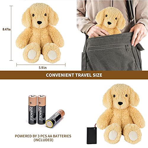 BEREST Baby Cry Sensor Sleepy Dog Sleep Soother Sleeping Aid White Noise Infant Stuffed Animal Puppy Dog Toy, Nursery Decor with Night Light, Mom‘s Heartbeat 9 Sounds Therapy for Toddler Crib