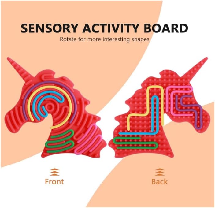 Sensory Activity Board,Double Side Silicone Calm Down Fidget Toy,Silent No Mess,Anxiety Relief Stress,ADHD & Autism,Portable with Travel Bag & 10 Strings (2pcs Yellow and Green)