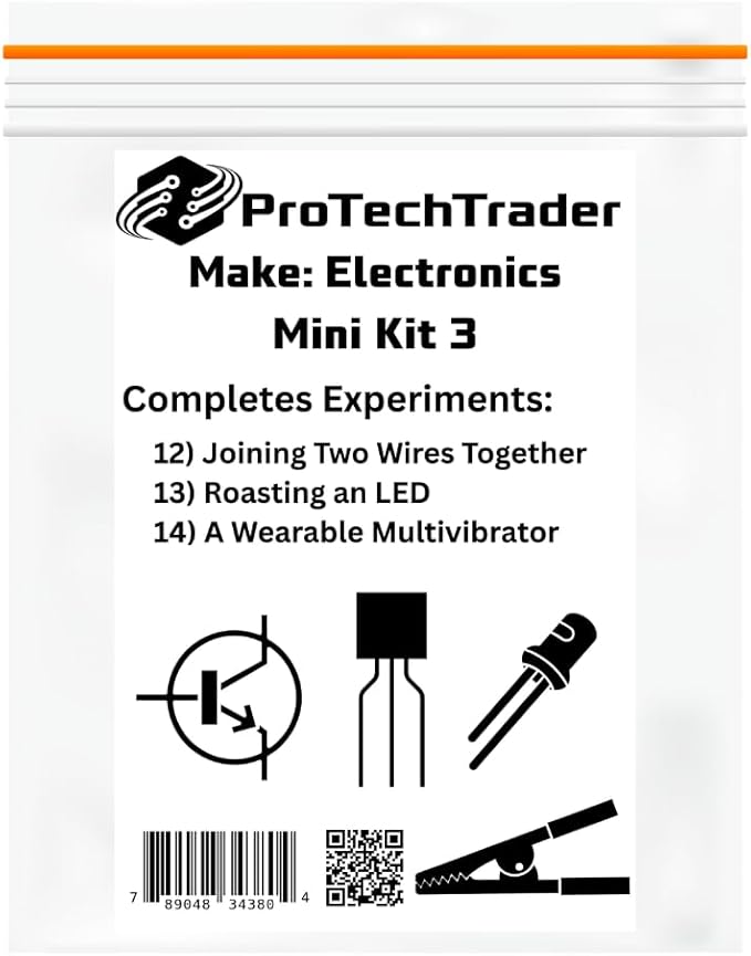 Make: Electronics Mini Kit 3 Educational Electronic Component Pack That Follows Experiments in Charles Platt's 3rd Edition Book (PTTMini3rd-Comp3)