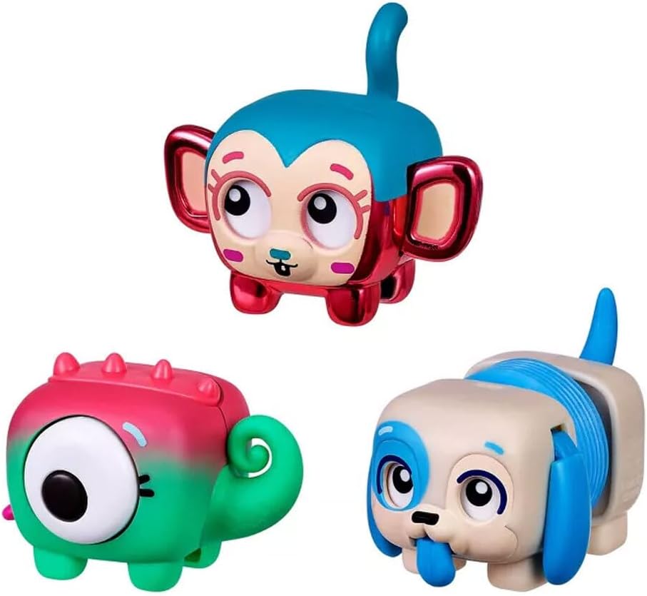 Little Live Pets - Squirkies: 3 Pack: Metallic Cheeky Pop Monkey | Interactive Fidget Toys, Feature, Click, Flick, Tangle, 30+ to Collect, Multiple Fidget Points, for Kids Ages 5+.