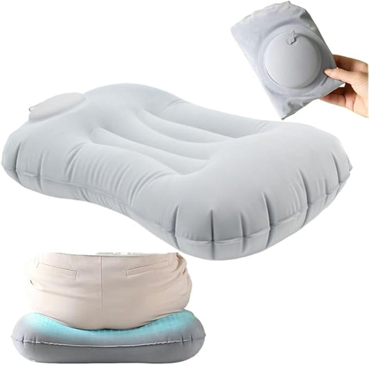 Portable Lightweight Mini Inflatable Pad,Stadium Booster Seat Bleacher Cushion,Foldable Waterproof Sitting Pad to Raise Height for Outdoor Camping Hiking Beach Office (Grey)