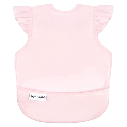 Tiny Twinkle Mess Proof Baby Bib - Waterproof & Lightweight Baby-Led Weaning Apron | 100% Recycled Polyester, Easy Clean & Machine Washable (Rose, Small 6-24 Months)