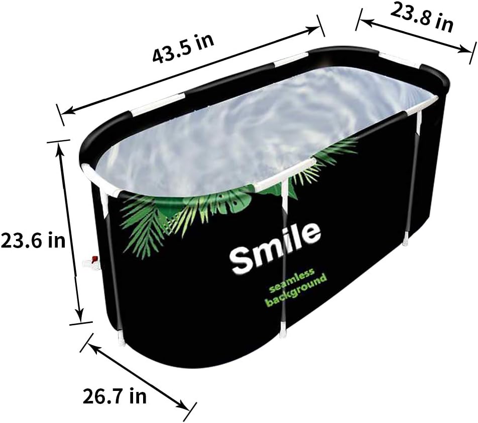 BESTHLS Portable Bathtub for Adult, Foldable Bathtub Folding Soaking Bath Tub,Eco-Friendly Bathing Tub for Shower Stall (Large, Green)