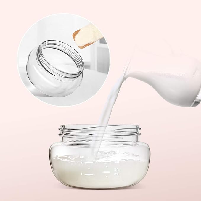 POTATO Glass Baby Bottles for Newborn Babies, Anti Colic Breastfeeding Bottle with Wide Neck, Slow Flow, 2pack, 2.5oz, Pink