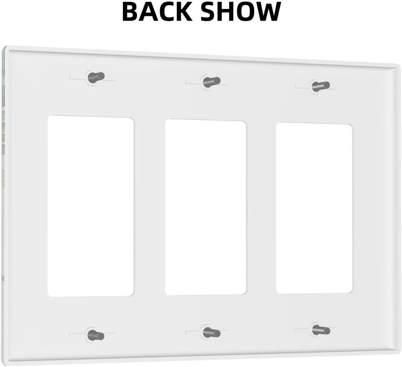 Decorative Outlet Covers Rustic Green Eucalyptus Leaves 3 Gang Wall Plate Triple Rocker Light Switch Cover Plate Jumbo Electrical GFCI Faceplate for Country Bedroom Home Decor