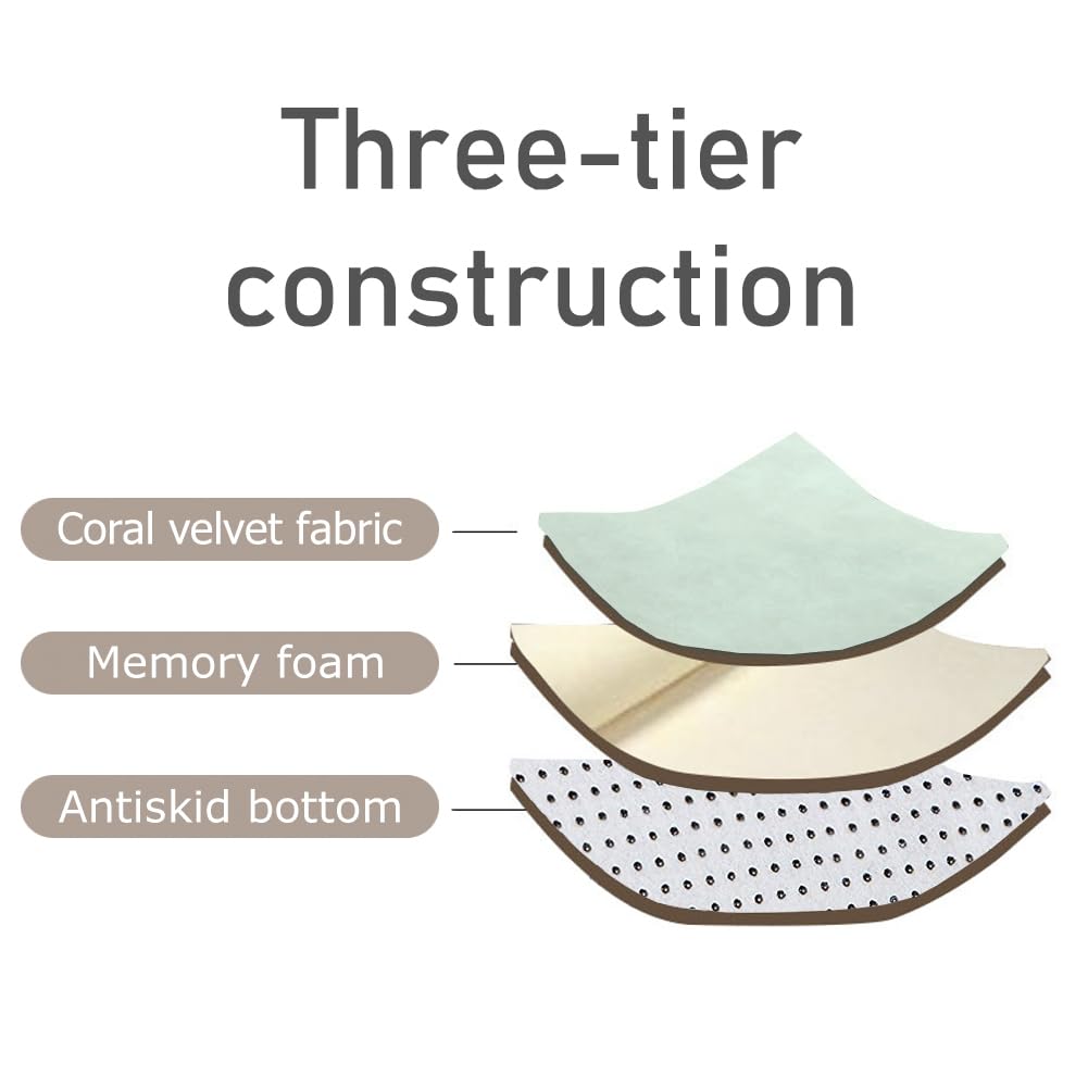 Loartee Coral Velvet Crawling Rugs (4'11"x6'7", Light Green) for Toddler Children Play Area Rugs Yoga Mat Exercise Pads Carpet