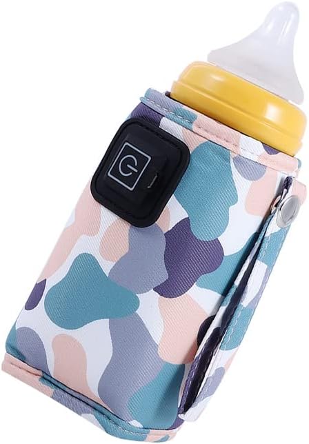 Car Travel Bottle Warmer,5V 2A USB Heating Bottle Warmer 40°C-60 °C Three Gear Adjustable Car Travel Milk Bottle Warmer Milk Heat Keeper Lightweight Milk Heater Cover,White