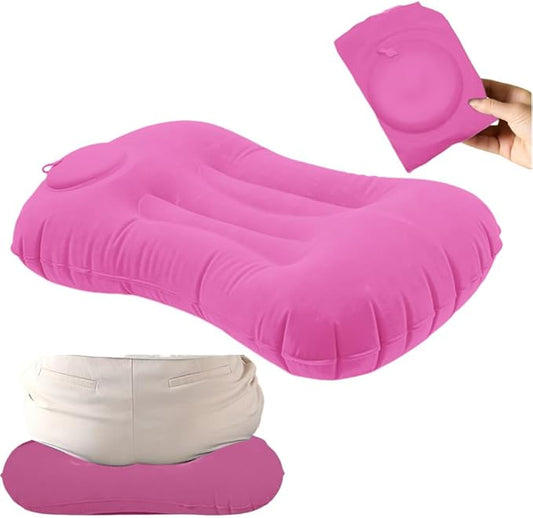 Portable Lightweight Mini Inflatable Pad,Stadium Booster Seat Bleacher Cushion,Foldable Waterproof Sitting Pad to Raise Height for Outdoor Camping Hiking Beach Office (Pink)