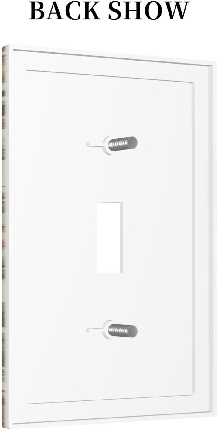 Decorative Switch Covers Plate Rustic Mushroom Garden Red Strawberry 1 Gang Wall Plate Unique Single Toggle Wall Cover Plate Electrical Light Switch Plate Faceplate for Bedroom Decor