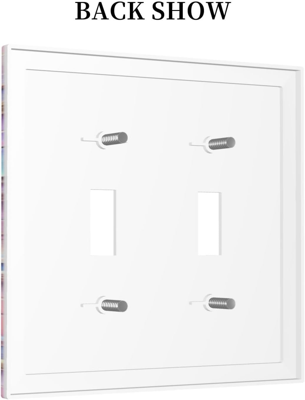 Decorative Switch Covers Plate Cute Pink Purple Mermaid Scales 2 Gang Wall Plate Unique Double Toggle Light Switch Plate Wall Cover Plate Faceplate for Bedroom Home Decor