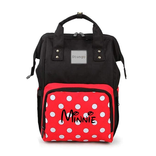 Personalized Large Diaper Bag Knapsack/Tote Bag/Backpack -Custom Monogram Embroidered for Infant/Baby Bag/ (Minnie)