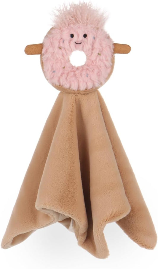 Apricot Lamb Delicious Donut Security Blanket for Babies, Soft Loveys for Baby Boy and Girl, 14 Inches for Infant and Toddlers